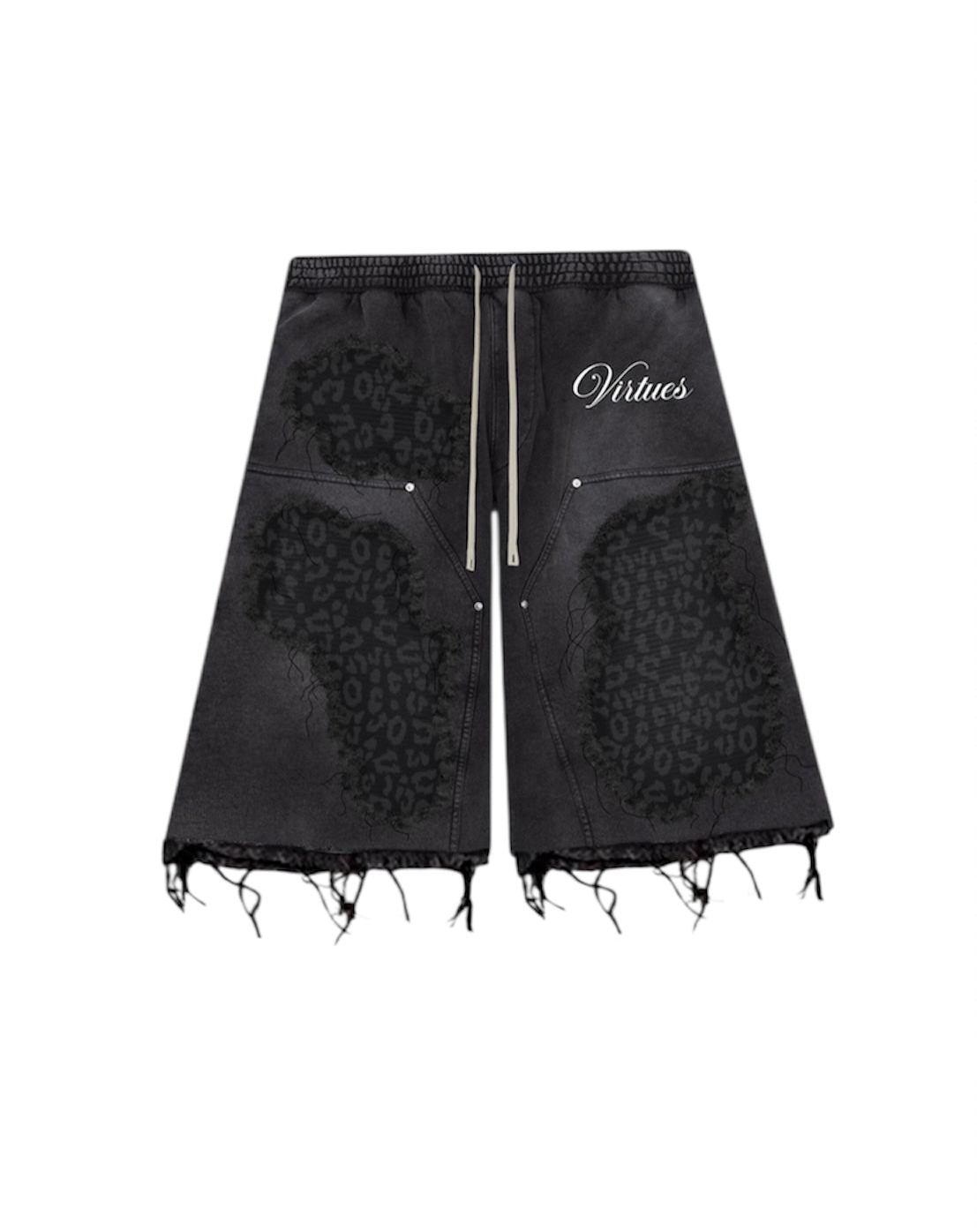 leopard print sweat shorts