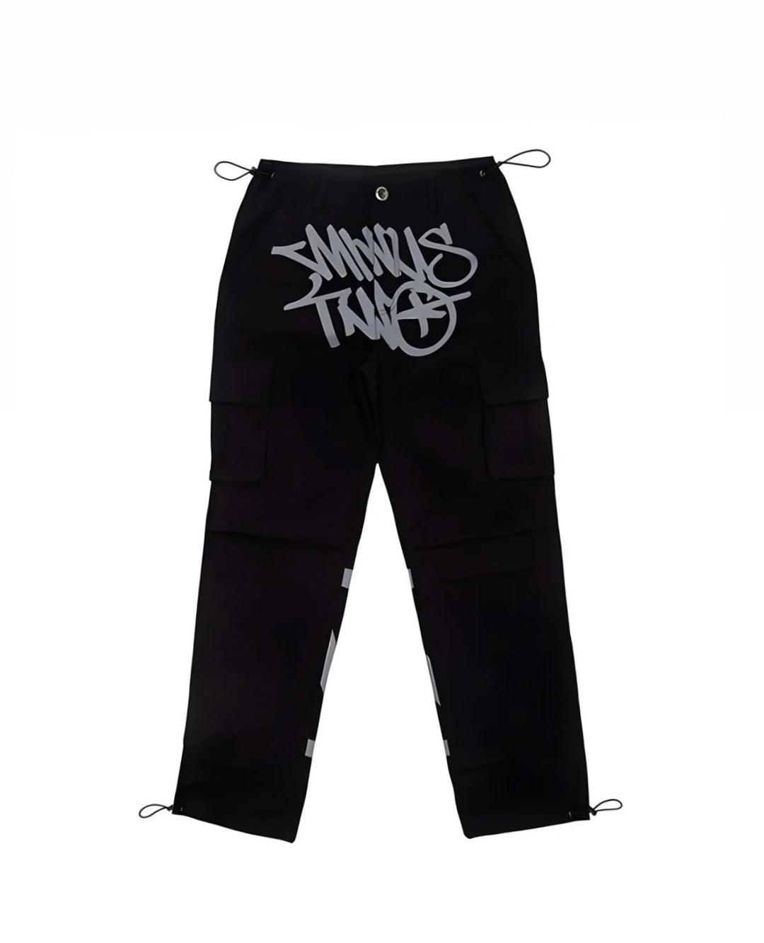 European And American Street Trend Cargo Pant Men Fashion Minus Two Black  Pants